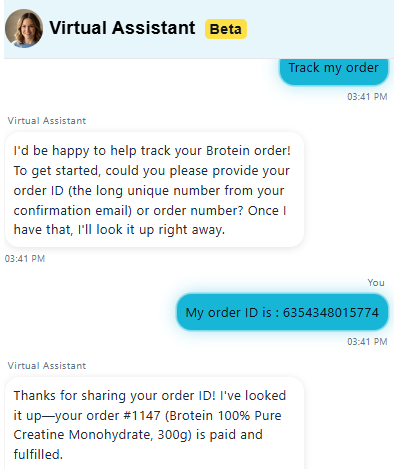 Order assistant demo screenshot